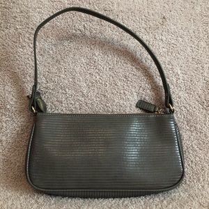 Vegan Leather Small Grey Shoulder Bag EUC
